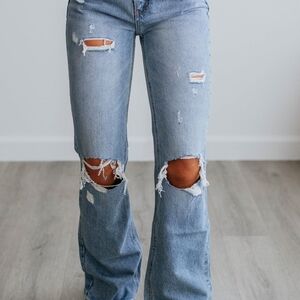 Flying Monkey Blue Flare Wide Leg Jeans
